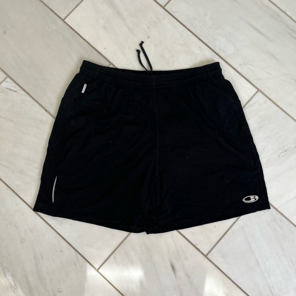 Icebreaker GT 200 weight men’s running shorts, black medium 4 inch inseam